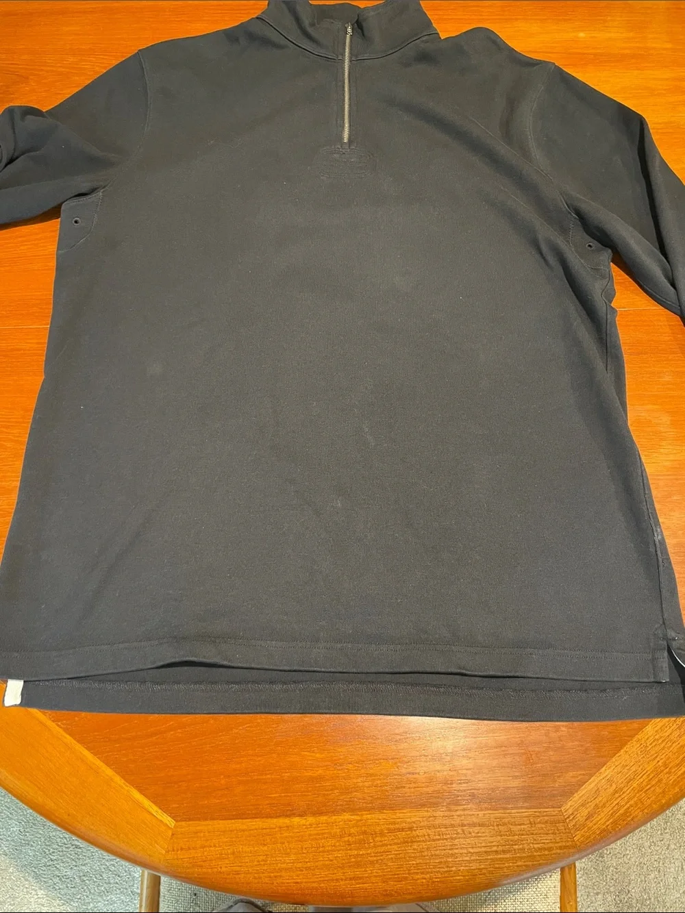 J. Crew Oarsman black rugby quarter zip pullover sweatshirt Large Tall